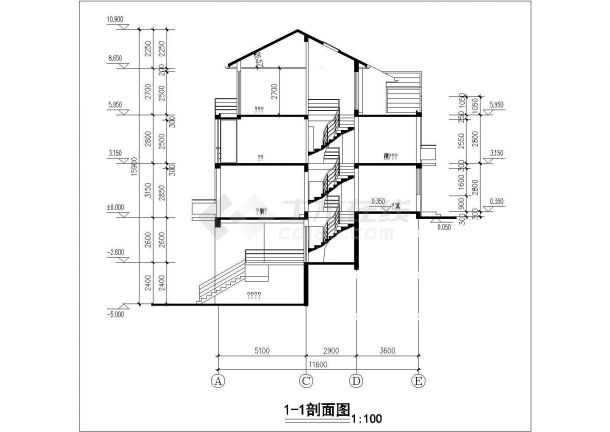 多层住宅G建施图的全套CAD图纸-图二