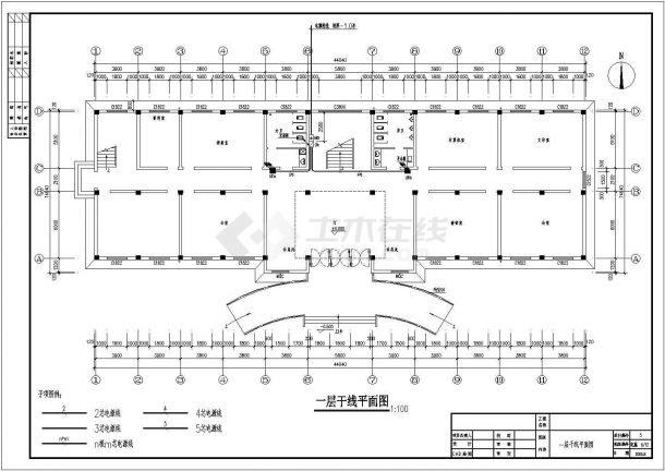 某厂办公楼全套电气设计施工CAD图-图二