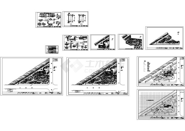 文宗公园园林设计建筑施工cad图，共十一张-图一