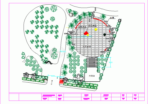 某地国家森林公园入口景观园林CAD设计施工图-图二