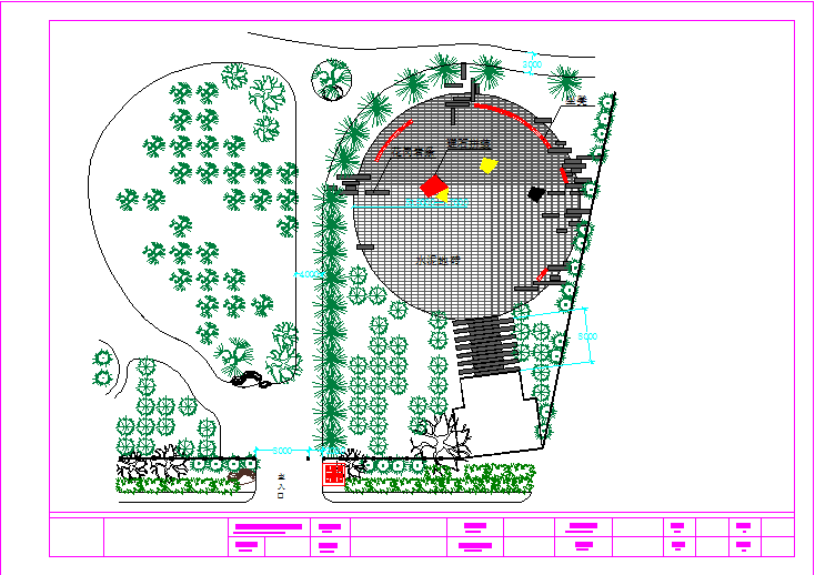 某地国家森林公园入口景观园林CAD设计施工图