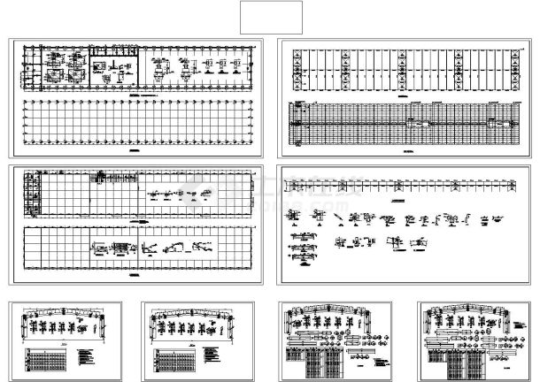 168x30m 30m跨厂房轻钢结构施工图-图一