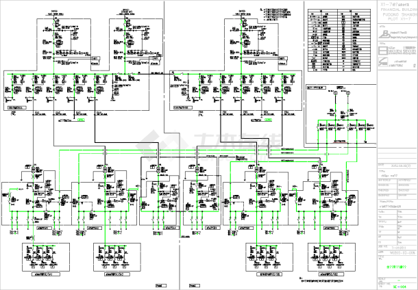 上海花旗银行电气设计施工CAD全套图-图二