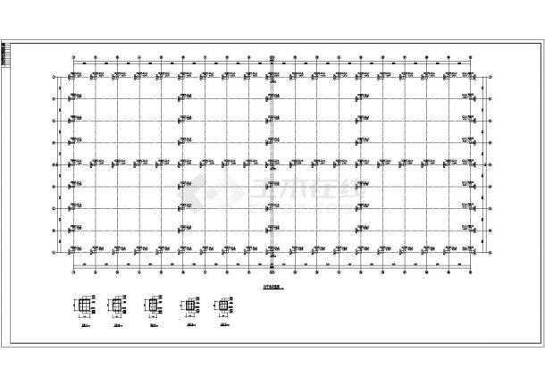 某钢筋混凝土柱轻钢屋面厂房施工图-图二