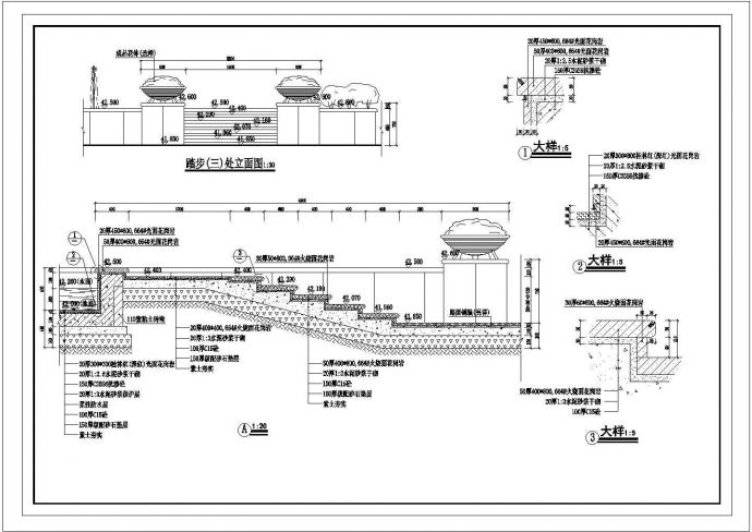 某地太阳广场园林景观设计施工图纸（全套）_图1