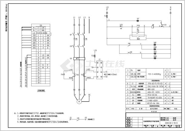 某电机控制原理及外引端子CAD施工图-图二