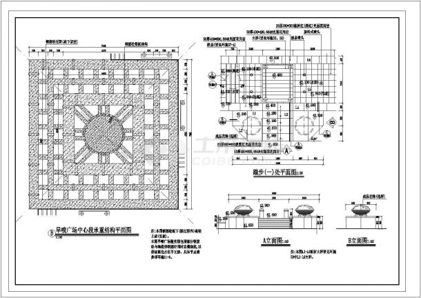某地中心广场园林景观规划设计图纸-图二