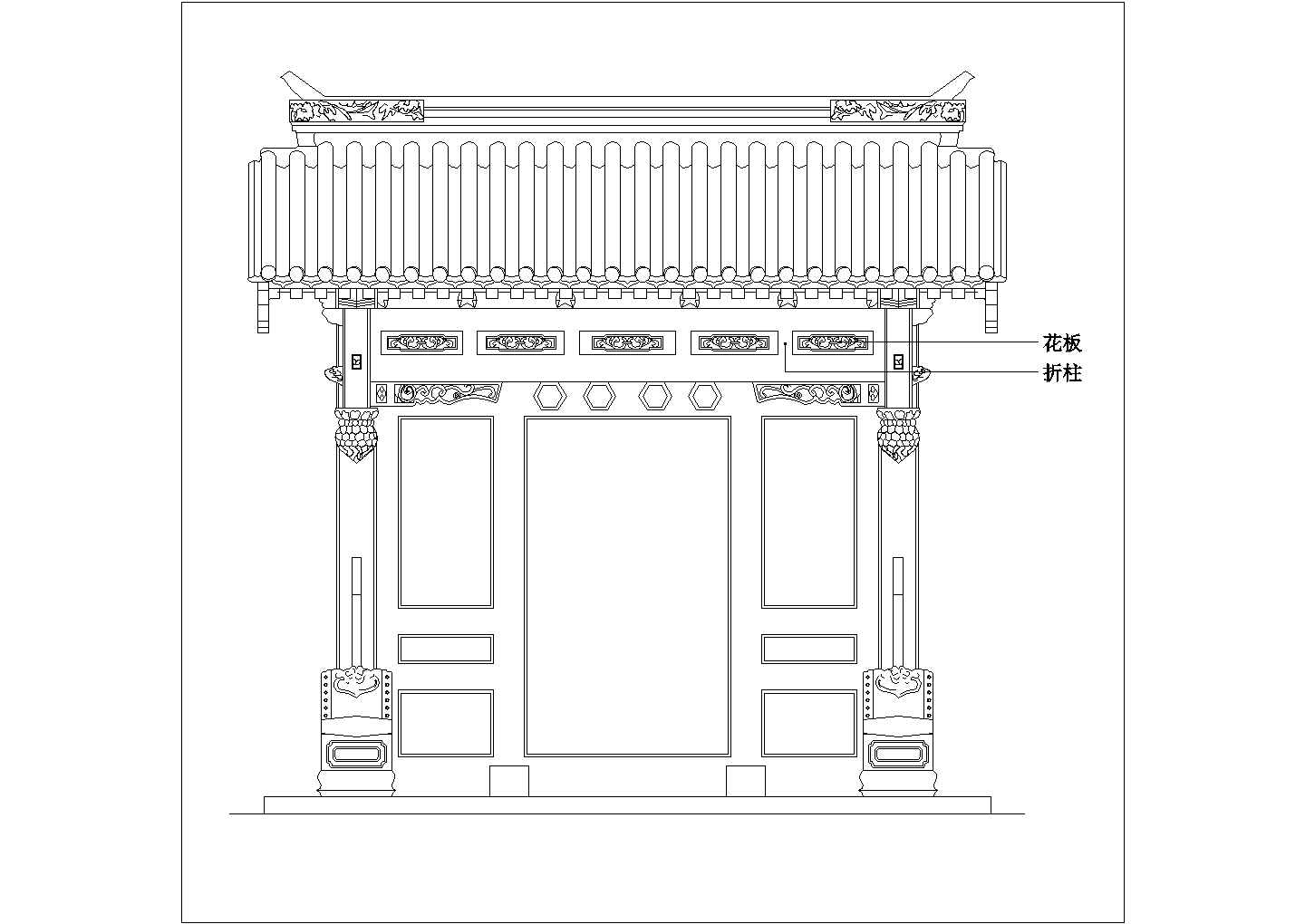 某地小型中式垂花门建筑图（共8张）