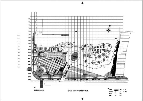某地中心广场园林景观设计总平面图纸-图二