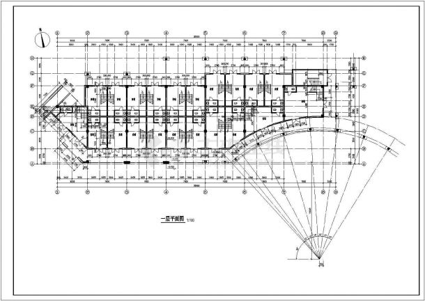 商业楼1幢施工及设计方案全套CAD图纸-图一
