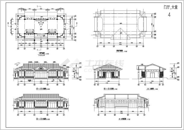温泉浴场建筑设计方案及施工全套CAD图纸-图一