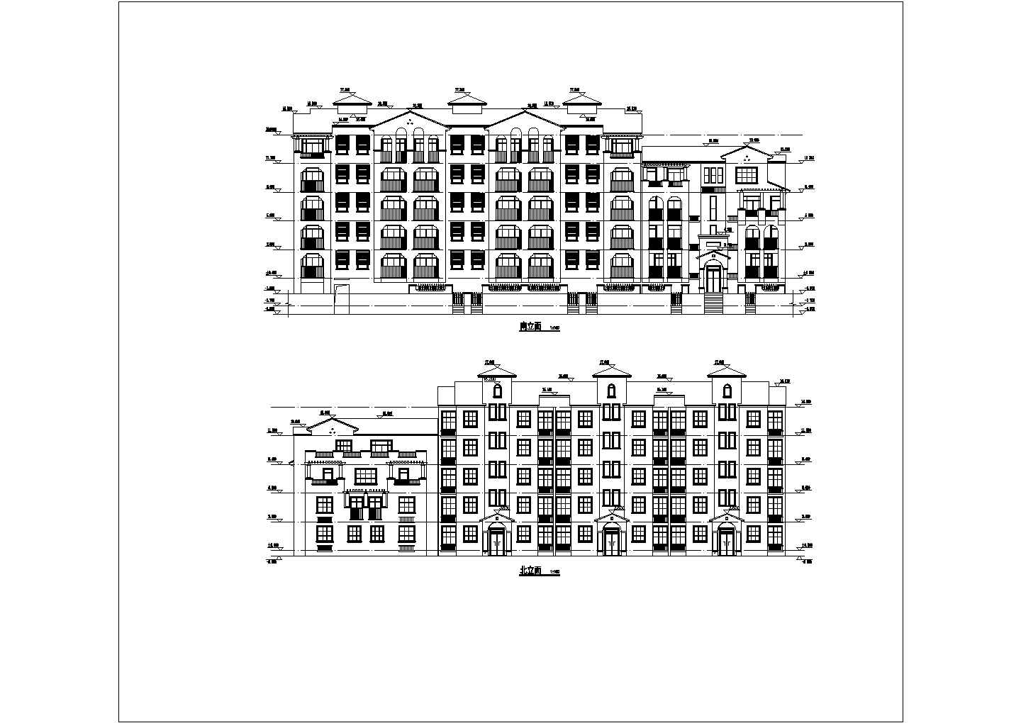 某地区一整套的花园洋房住宅楼cad设计施工图