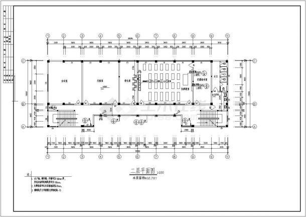 大堡小学建筑设计方案及施工全套CAD图-图二