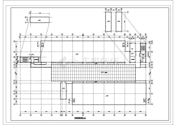 大学图书馆建筑设计方案及施工全套CAD平面图-图二