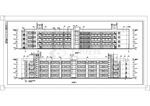 西安某大学教学楼建筑设计方案及施工全套CAD图-图一