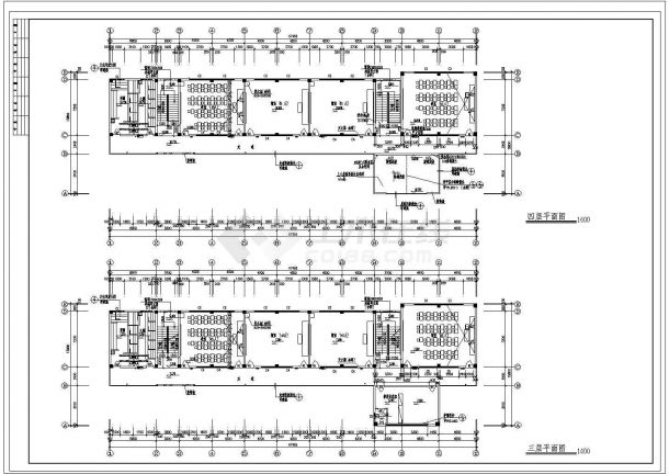 小学教学楼建筑施工及设计方案全套CAD平面图-图二