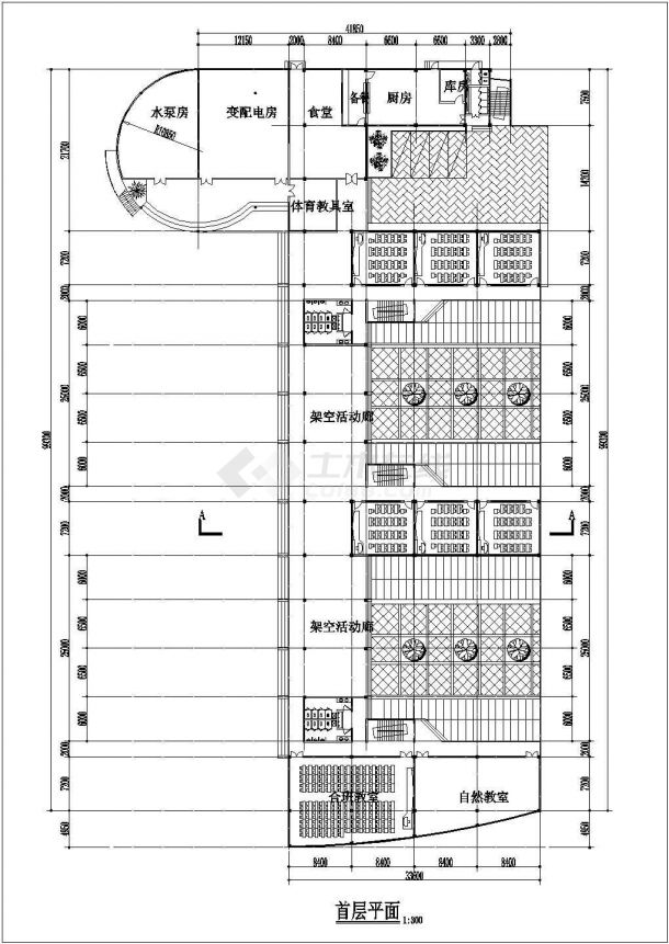 小学建筑施工cad全套方案设计图-图二