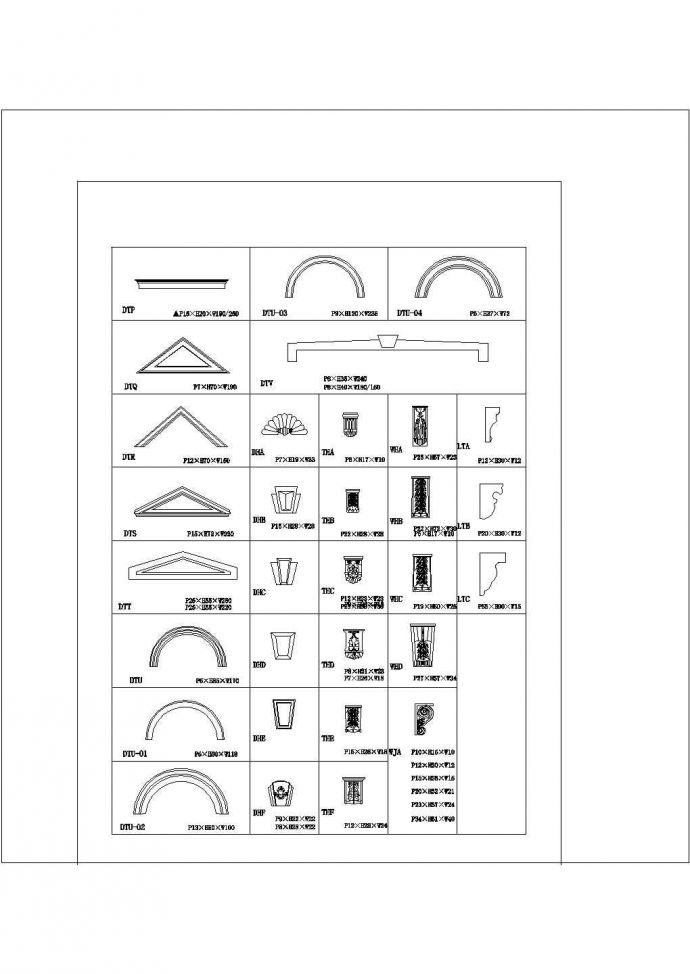 古典装饰线脚图块建筑设计方案及施工全套CAD图_图1