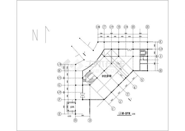 某地区海盐天宁寺6号楼建筑设计cad施工图-图一