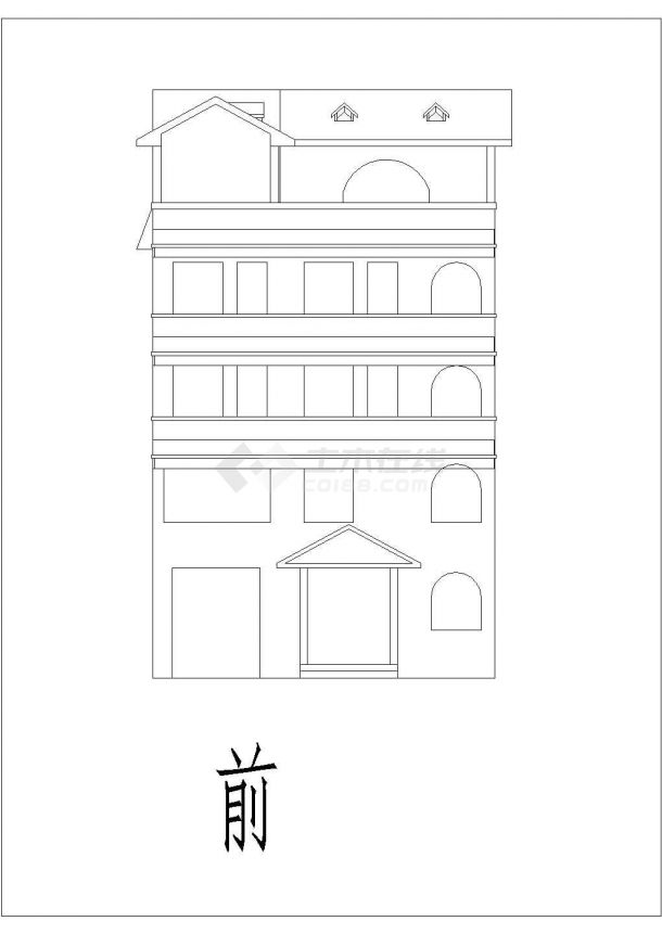 某地区长乐郑总别墅五层平立面建筑图-图一