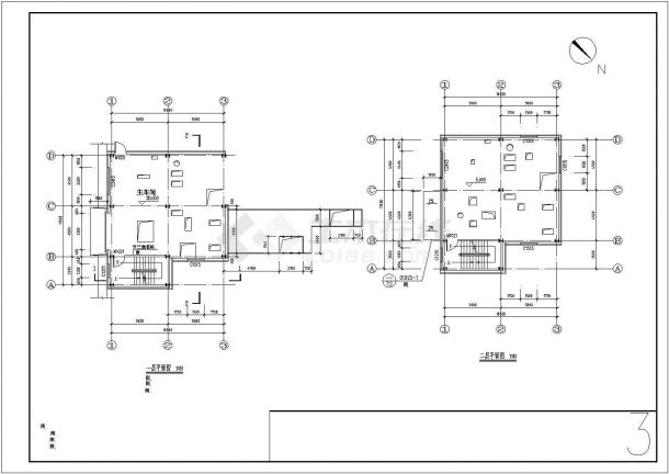 高层钢结构厂房施工建筑设计CAD图-图二