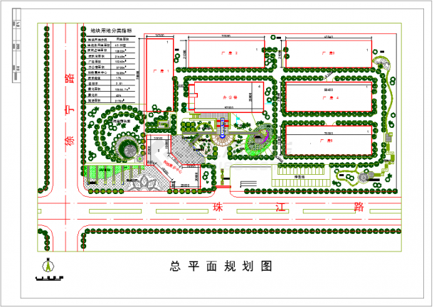 工业园厂房环境布置规划设计CAD图-图一