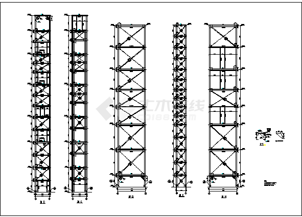 钢结构电梯加楼梯平台节点详细图纸-图一