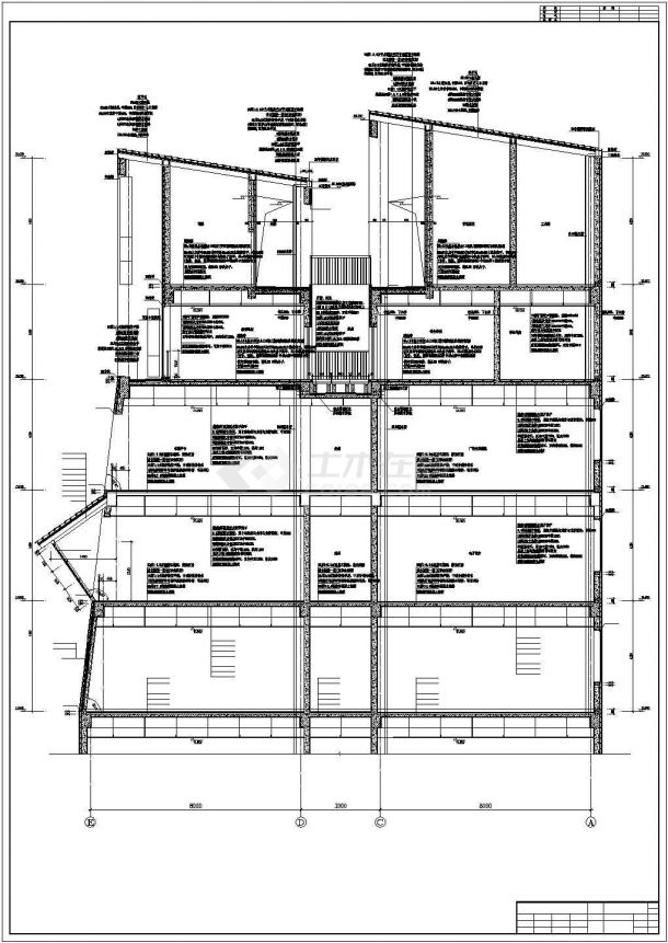 [南方]黄永玉博物馆建筑墙身cad详细施工方案图纸-图二