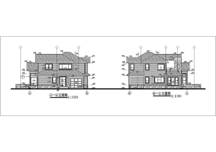 某地区二层豪华别墅建筑设计CAD施工图纸_图1
