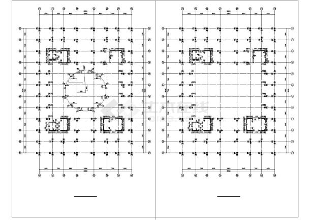 某著名大学校区图书馆建筑结构图纸-图一