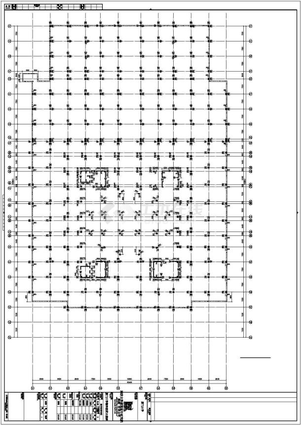 某著名大学校区图书馆建筑结构图纸-图二