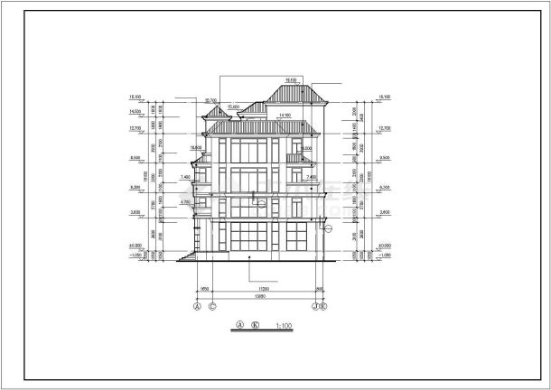 某地区高级独栋别墅建筑设计CAD施工图-图一