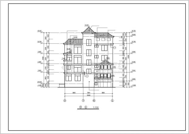 某地区高级独栋别墅建筑设计CAD施工图-图二