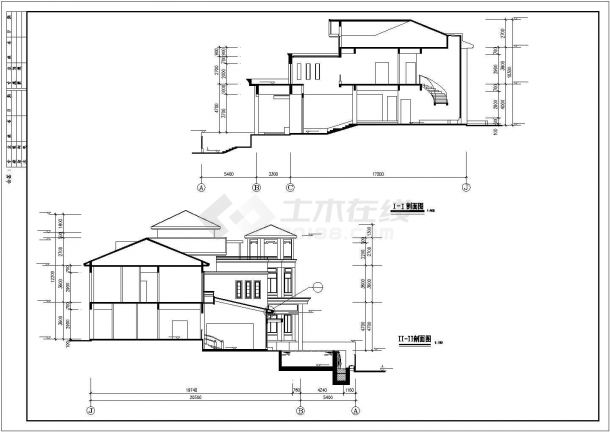 某地区公爵B型别墅建筑设计CAD方案全套图-图二