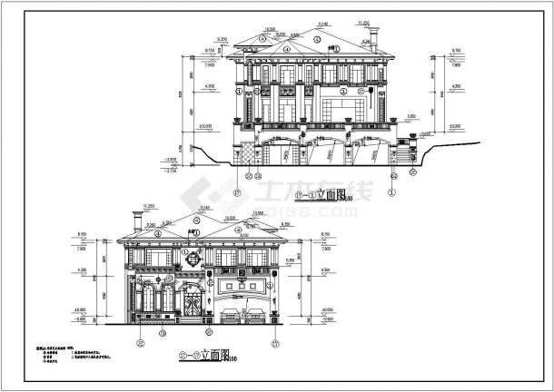 某地区观澜湖高尔夫别墅建筑设计CAD全套建施图-图一