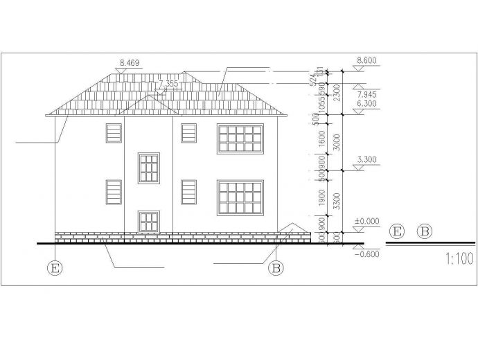 某地区豪华别墅C1型建筑设计CAD施工图_图1