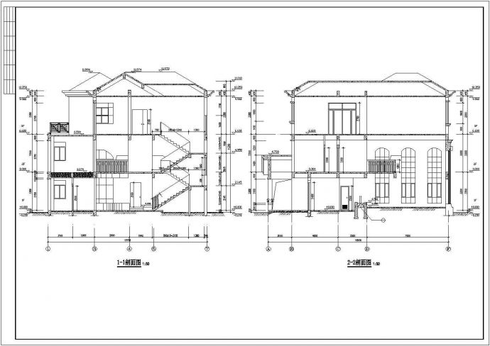 某地区欧式独栋别墅建筑设计CAD施工图_图1