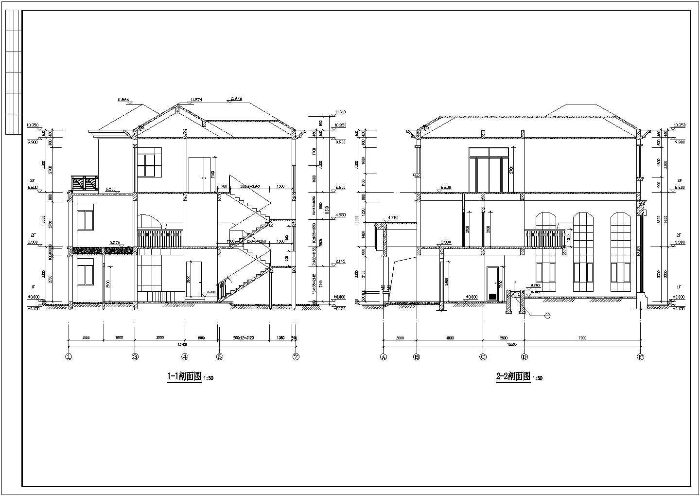 某地区欧式独栋别墅建筑设计CAD施工图