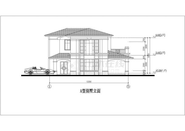 某地区同盛豪园别墅建筑设计CAD施工图-图二