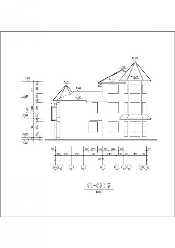 南宁某郊区10号别墅建筑设计CAD施工图_图1