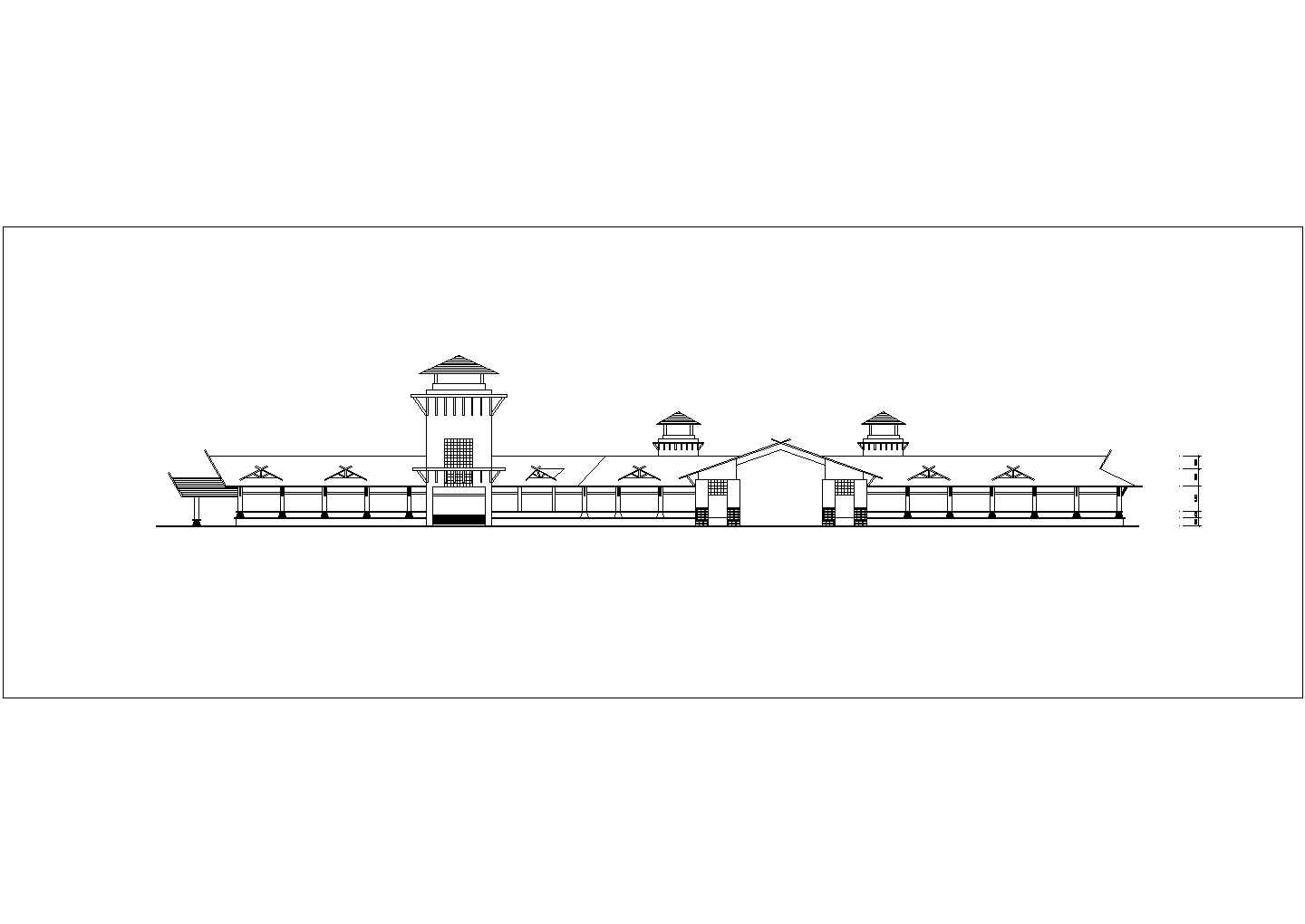 沿海休闲中心餐厅cad施工图