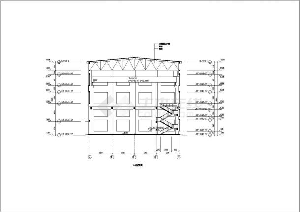 长山化厂空分压缩机厂房建筑设计CAD图-图一