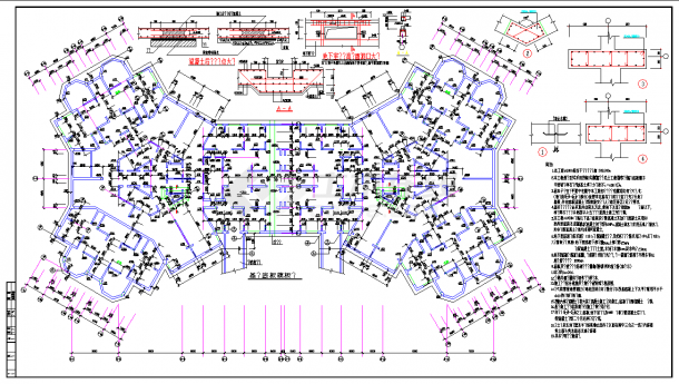 高层住宅结构施工设计CAD建筑图-图二