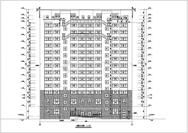 青岛景苑工程六号楼建筑施工图的完整CAD图纸-图二