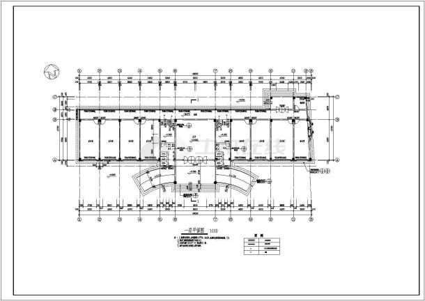 综合楼施工及设计方案全套CAD平面图-图二