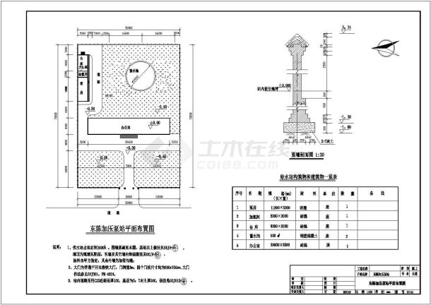 某市城乡供水东陈加压泵站工程全套图-图一