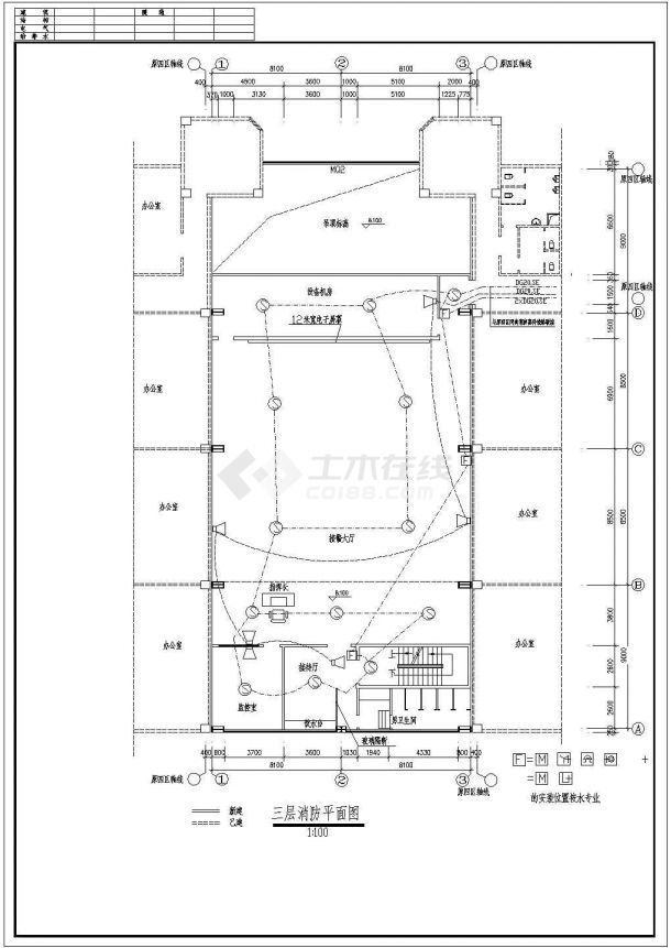 某地区某地公安局办公楼电气全套CAD施工图纸-图一