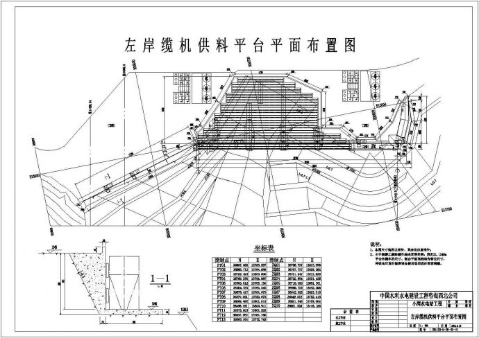 技施阶段小湾水电站工程供料平台平面布置图_图1