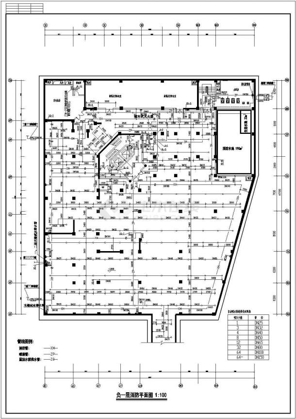 某小区十五层框架结构商住楼给排水消防设计图-图二