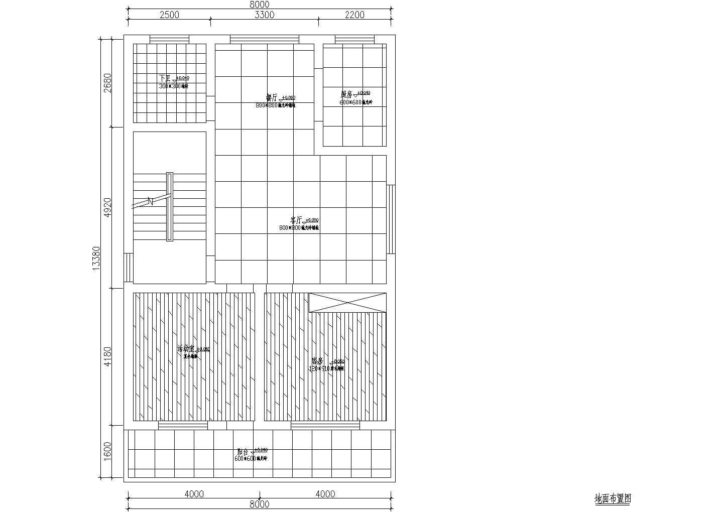 某地区小户型家装建筑设计cad装修图